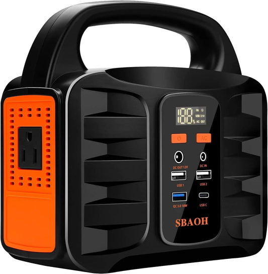 150W Portable Power Station, 155Wh 42000Mah Outdoor Solar Generator 110V Ac Dc Port, Used for Home Backup, Outdoor Rv Camping, Emergency Lithium Battery Power Outage