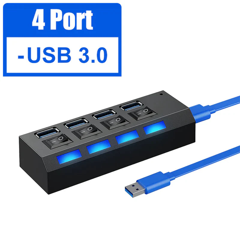 USB 3.0 HUB 3 0 HUB Multi USB Splitter 4/7 Port Expander Multiple USB 2.0 Hab Power Adapter USB3.0 Hub with Switch for PC Home