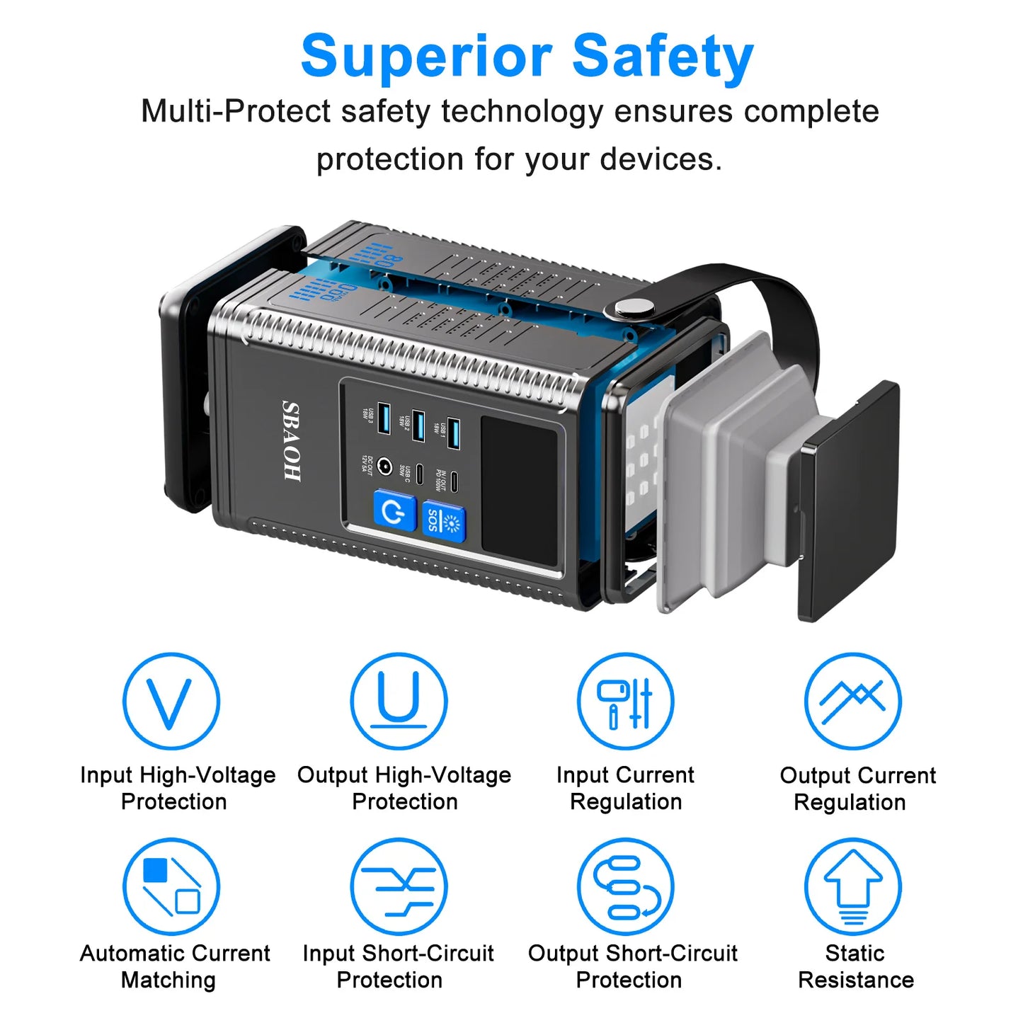 296Wh Lithium Battery Mobile Power Supply 80000Mah Portable Rechargeable Battery Outdoor Energy Storage Power Supply
