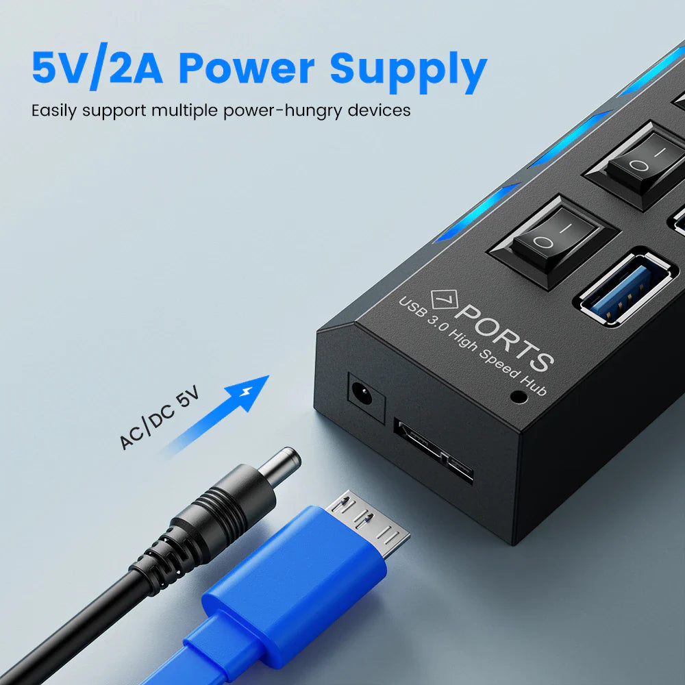 USB 3.0 HUB 3 0 HUB Multi USB Splitter 4/7 Port Expander Multiple USB 2.0 Hab Power Adapter USB3.0 Hub with Switch for PC Home
